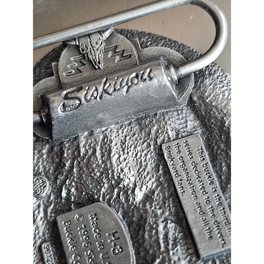Vintage 1996 Brickyard 400 NASCAR Belt Buckle Siskiyou Made in USA Pewter H-3‎